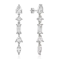 Lab Created 5 ct. t.w. White Sapphire Drop Earrings Sterling Silver