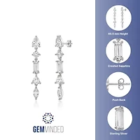 Lab Created 5 ct. t.w. White Sapphire Drop Earrings Sterling Silver