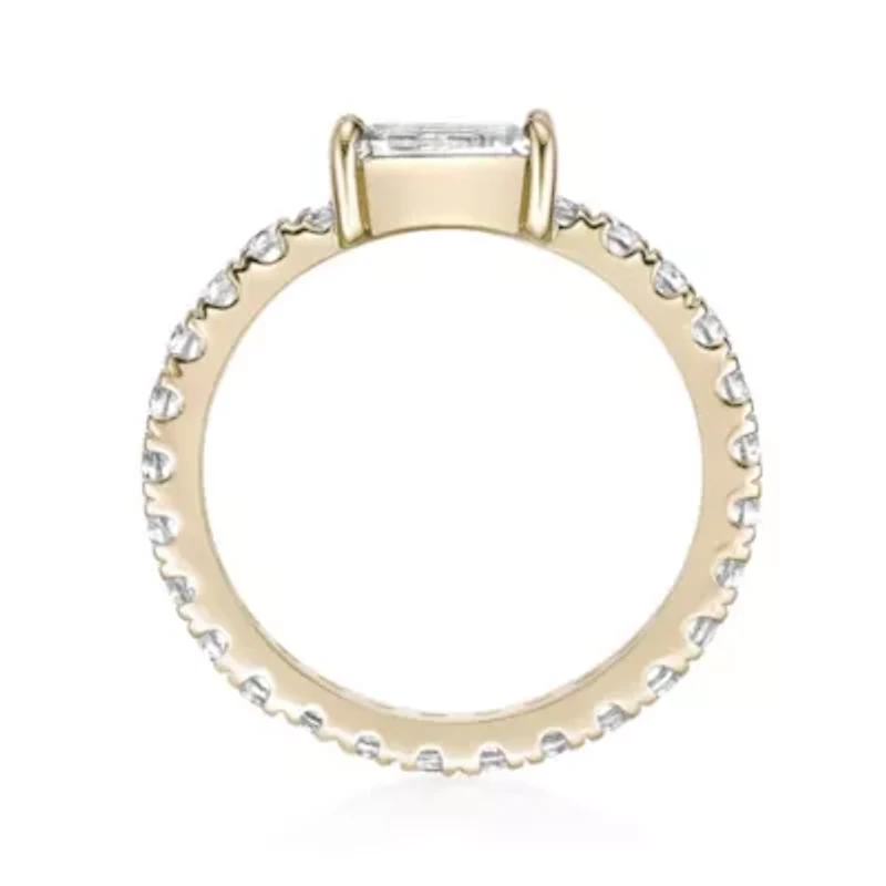 Lab Created 2 1/10 ct. t.w. White Sapphire Ring Micron Gold Plated Silver