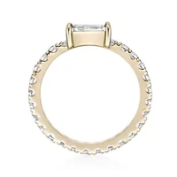 Lab Created 2 1/10 ct. t.w. White Sapphire Ring Micron Gold Plated Silver