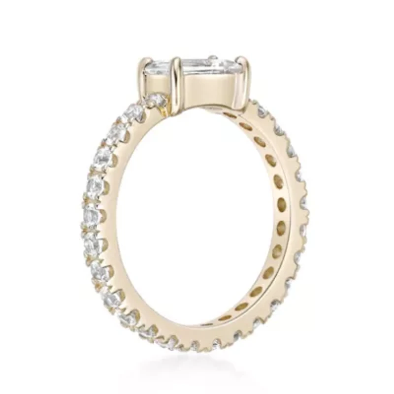 Lab Created 2 1/10 ct. t.w. White Sapphire Ring Micron Gold Plated Silver