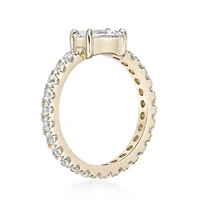 Lab Created 2 1/10 ct. t.w. White Sapphire Ring Micron Gold Plated Silver
