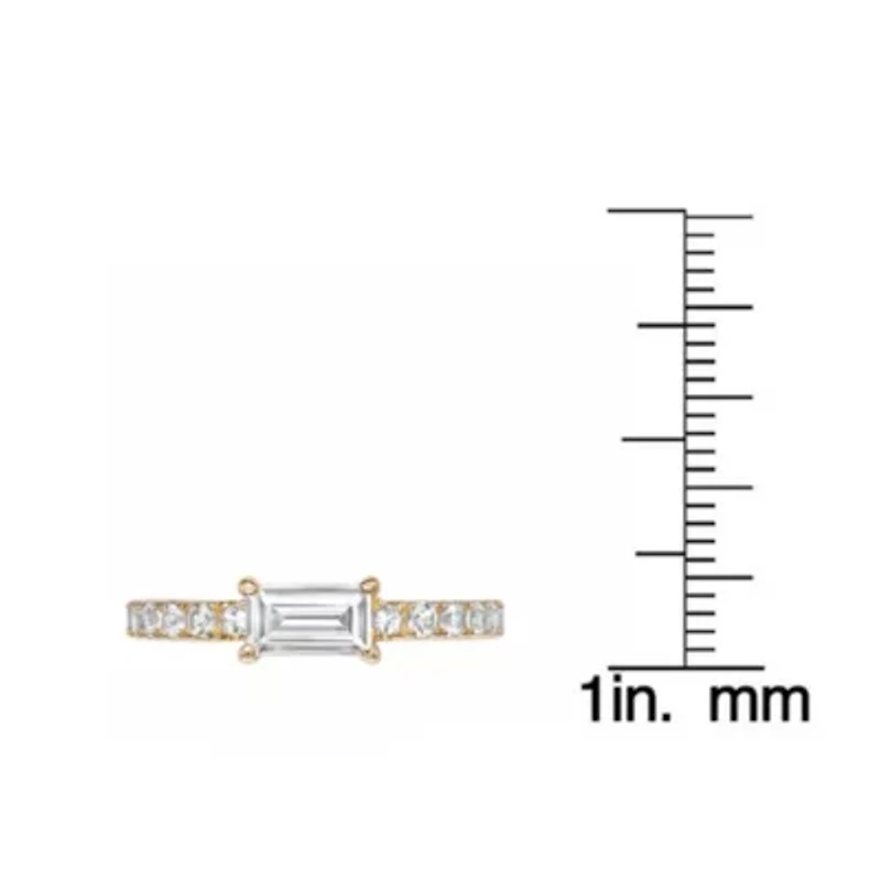 Lab Created 2 1/10 ct. t.w. White Sapphire Ring Micron Gold Plated Silver
