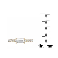 Lab Created 2 1/10 ct. t.w. White Sapphire Ring Micron Gold Plated Silver