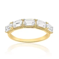 Lab Created 1 5/8 ct. t.w. White Sapphire Ring 2 Micron Gold Plated Silver