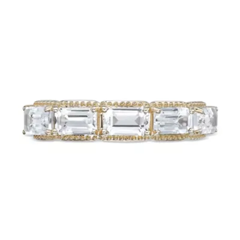 Lab Created 1 5/8 ct. t.w. White Sapphire Ring 2 Micron Gold Plated Silver