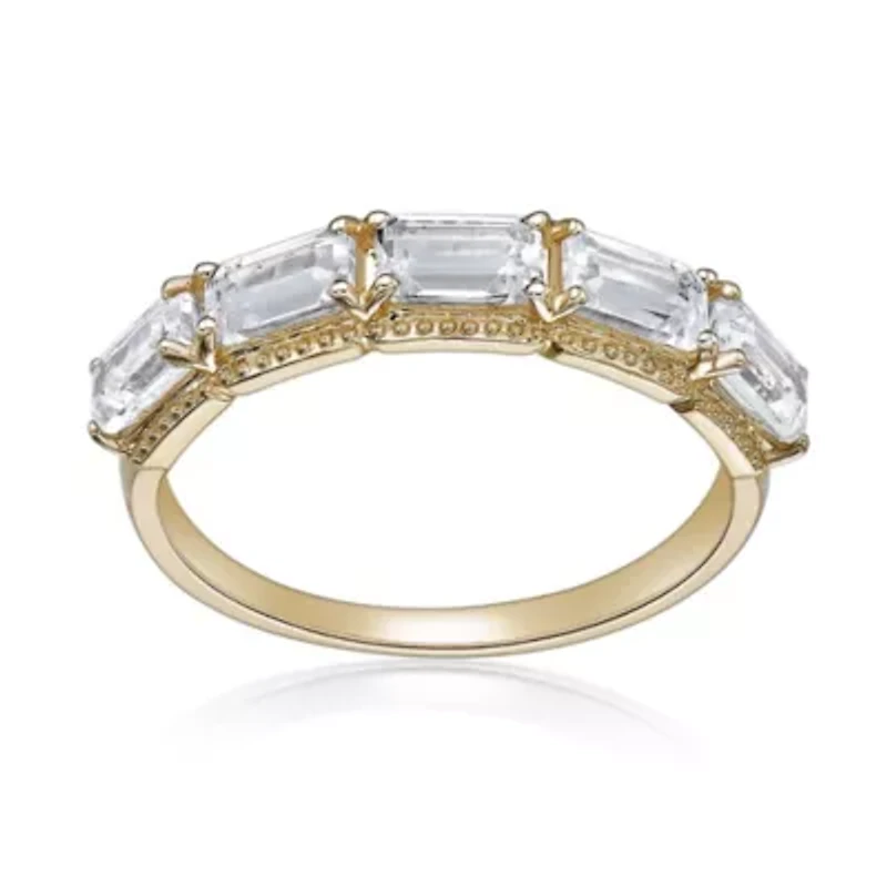 Lab Created 1 5/8 ct. t.w. White Sapphire Ring 2 Micron Gold Plated Silver