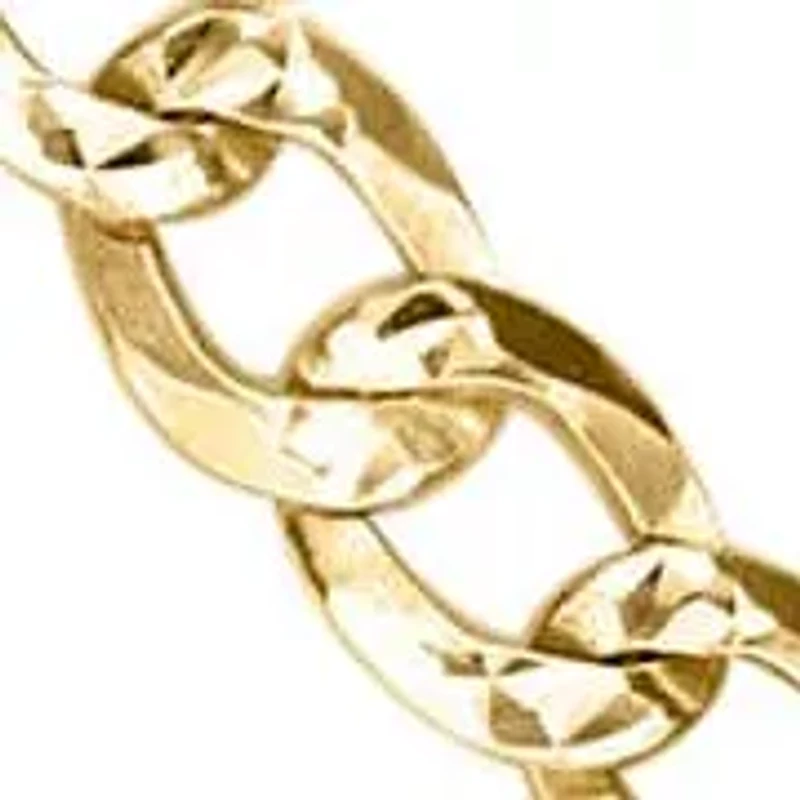 3.9mm Pave Curb Chain Necklace 14k Gold Over Silver