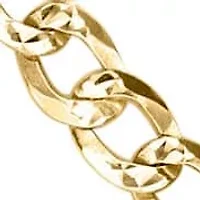 3.9mm Pave Curb Chain Necklace 14k Gold Over Silver