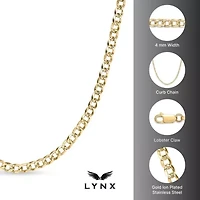 3.9mm Pave Curb Chain Necklace 14k Gold Over Silver