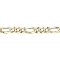 9mm Flat Figaro Chain Necklace 14k Gold Over Silver