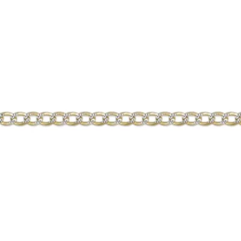6.4mm Pave Cut Cuban Chain Necklace 14k Gold Over Silver