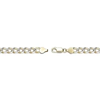 6.4mm Pave Cut Cuban Chain Necklace 14k Gold Over Silver