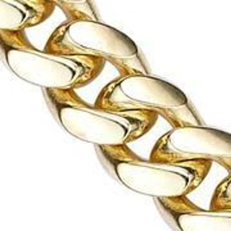 6.2mm Miami Cuban Chain Necklace 14k Gold Over Silver