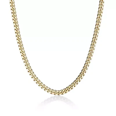 6.2mm Miami Cuban Chain Necklace 14k Gold Over Silver