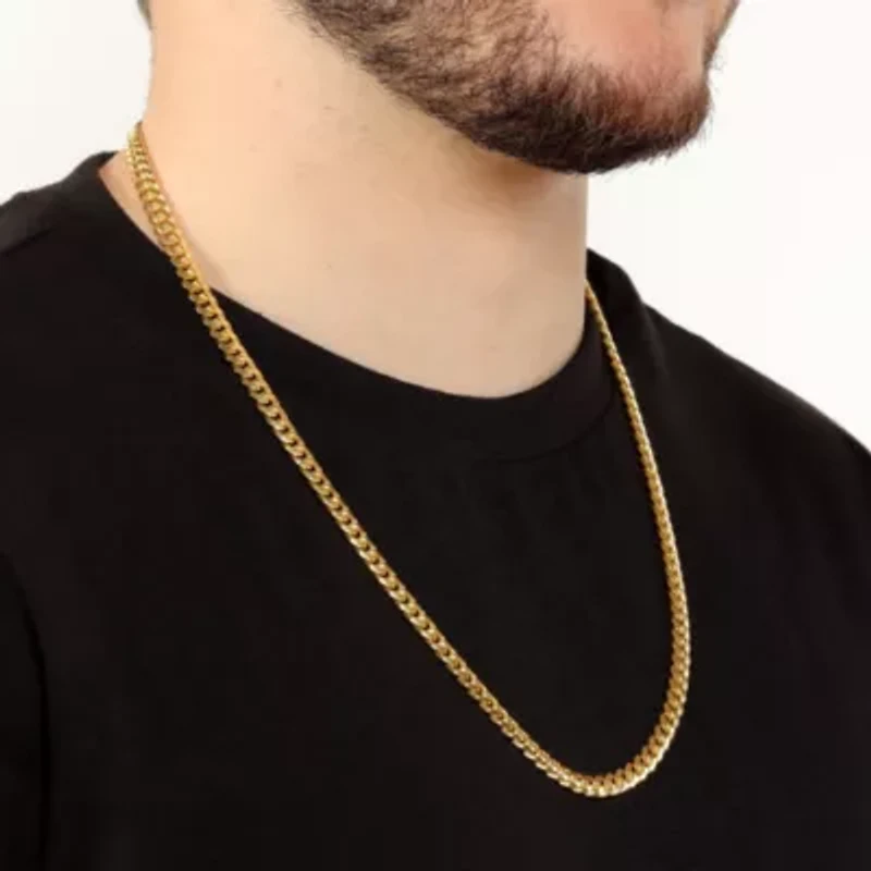6.2mm Miami Cuban Chain Necklace 14k Gold Over Silver