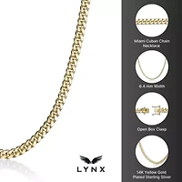 6.2mm Miami Cuban Chain Necklace 14k Gold Over Silver