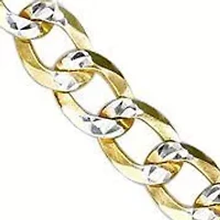 4.9mm Pave Cut Cuban Chain Necklace 14k Gold Over Silver