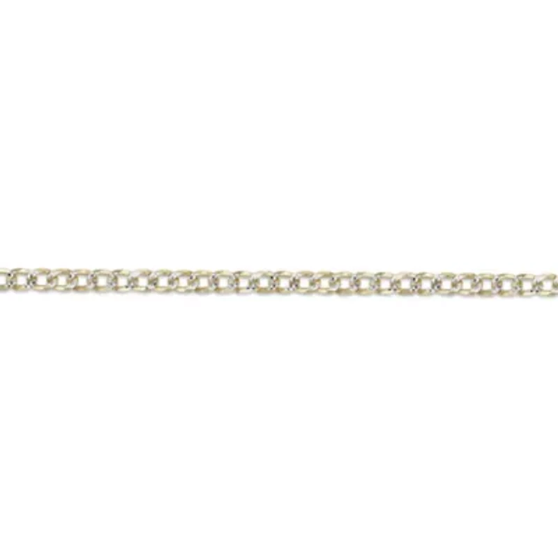 4.9mm Pave Cut Cuban Chain Necklace 14k Gold Over Silver