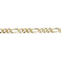 8mm Flat Figaro Chain Necklace 14k Gold Over Silver