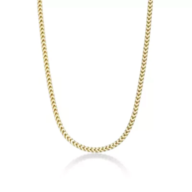 3mm Franco Chain Necklace 14k Gold Over Silver