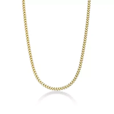 3mm Franco Chain Necklace 14k Gold Over Silver