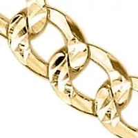 4mm Flat Figaro Chain Necklace 14k Gold Over Silver