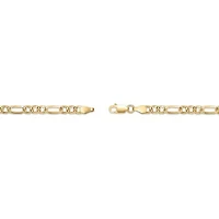 4mm Flat Figaro Chain Necklace 14k Gold Over Silver