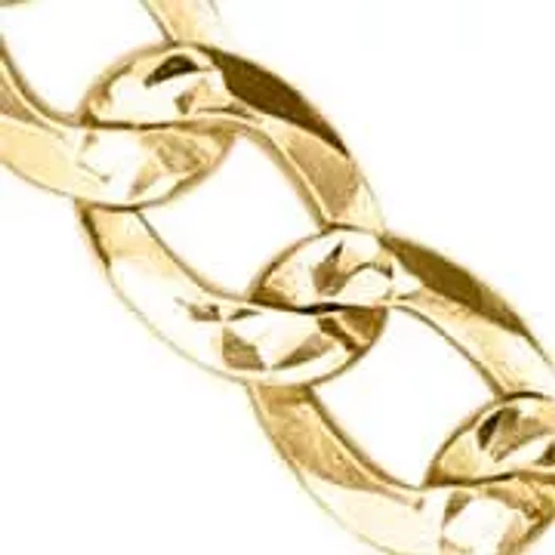 4.9mm Pave Curb Chain Necklace 14k Gold Over Silver