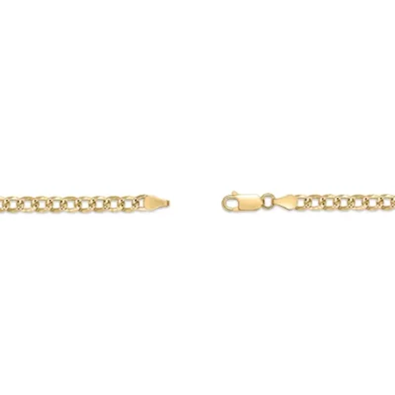 4.9mm Pave Curb Chain Necklace 14k Gold Over Silver