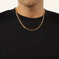 4.9mm Pave Curb Chain Necklace 14k Gold Over Silver
