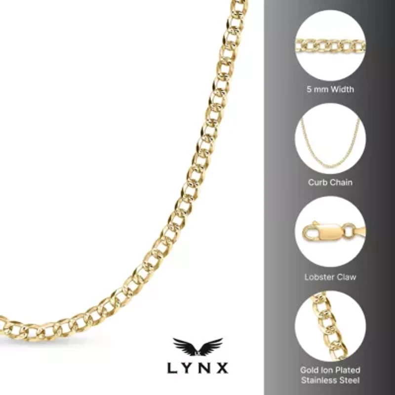 4.9mm Pave Curb Chain Necklace 14k Gold Over Silver