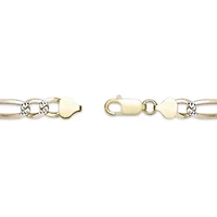 7.6mm Flat Figaro Chain Necklace 14k Gold Over Silver