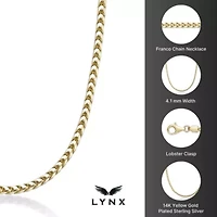 4.1mm Franco Chain Necklace 14k Gold Over Silver