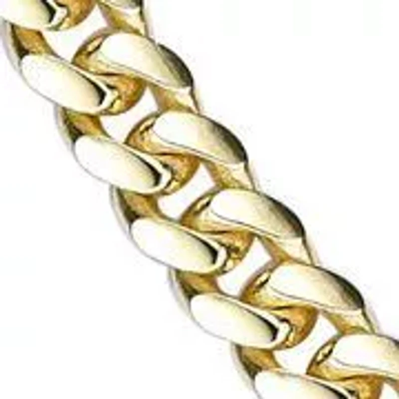 4.2mm Miami Cuban Chain Necklace 14k Gold Over Silver