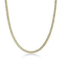 4.2mm Miami Cuban Chain Necklace 14k Gold Over Silver
