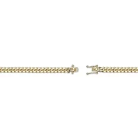 4.2mm Miami Cuban Chain Necklace 14k Gold Over Silver