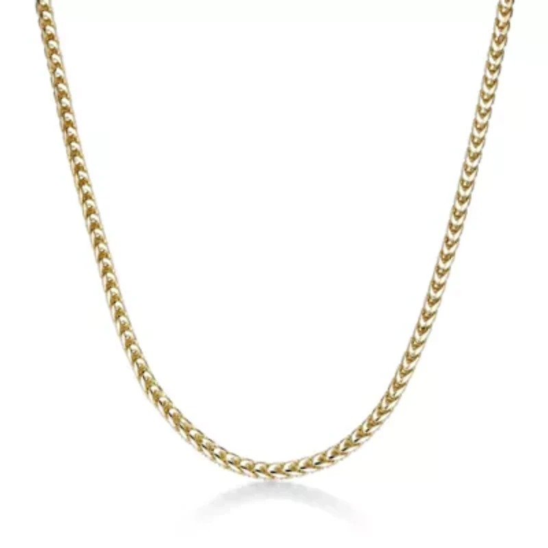 3.8mm Franco Chain Necklace 14k Gold Over Silver