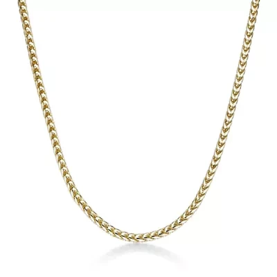 3.8mm Franco Chain Necklace 14k Gold Over Silver