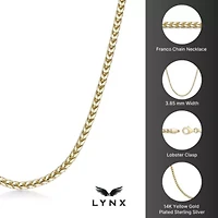 3.8mm Franco Chain Necklace 14k Gold Over Silver