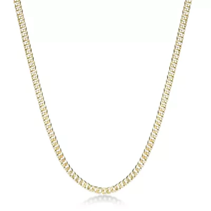 4.6mm Franco Chain Necklace 14k Gold Over Silver