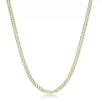 4.6mm Franco Chain Necklace 14k Gold Over Silver