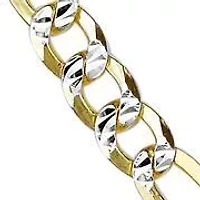 4.2mm Flat Figaro Chain Necklace 14k Gold Over Silver