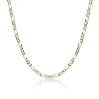 4.2mm Flat Figaro Chain Necklace 14k Gold Over Silver
