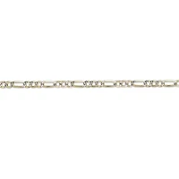4.2mm Flat Figaro Chain Necklace 14k Gold Over Silver
