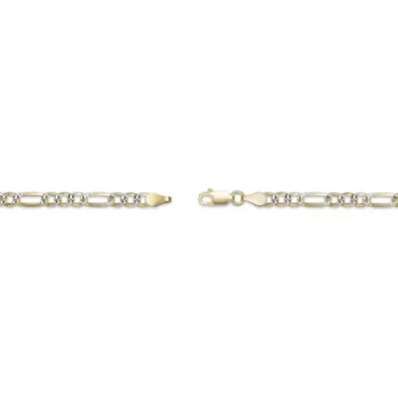 4.2mm Flat Figaro Chain Necklace 14k Gold Over Silver
