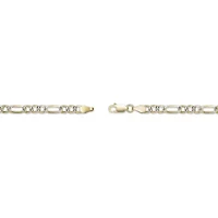 4.2mm Flat Figaro Chain Necklace 14k Gold Over Silver