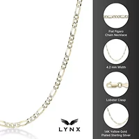 4.2mm Flat Figaro Chain Necklace 14k Gold Over Silver