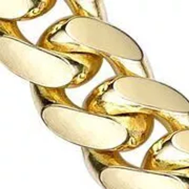 9mm Miami Cuban Chain Necklace 14k Gold Over Silver