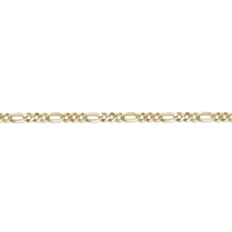 4.4mm Flat Figaro Chain Necklace 14k Gold Over Silver